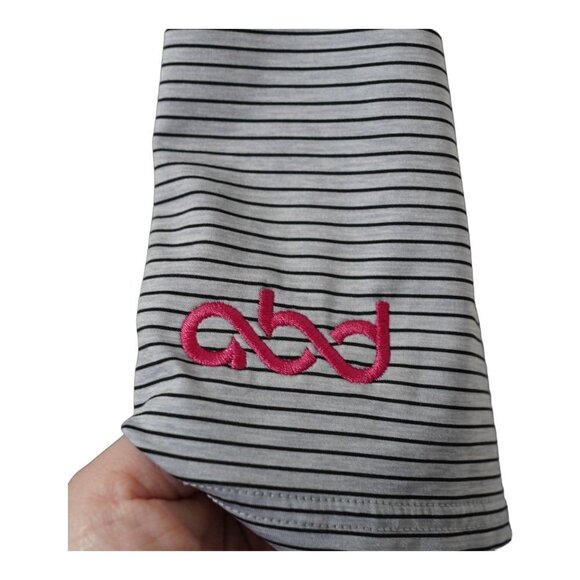 FootJoy Mens Polo Shirt Grey Striped Sz L GOLF TENNIS - Picture 4 of 8